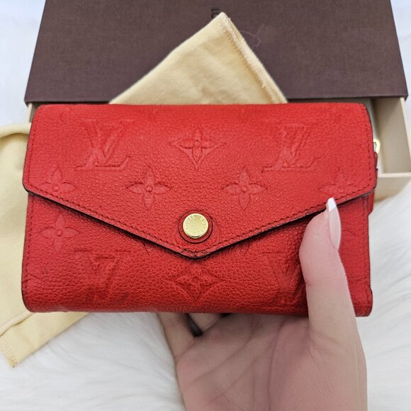 Louis Vuitton Red Cerise Empreinte Compact Wallet - Picture 1 of 17